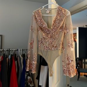 Gold Sheer never used bodysuit